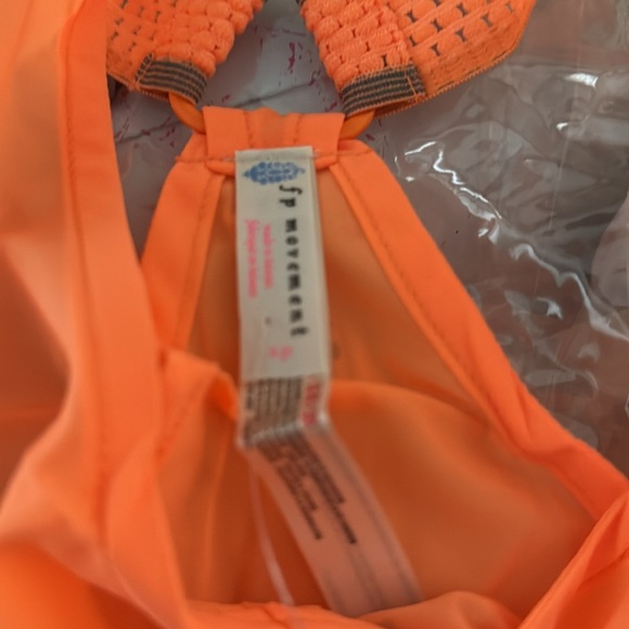 NEW Free People SMALL pretty lil running top neon mango FAST SHIP ✅ FREE GIFT 🎁 - Picture 7 of 9